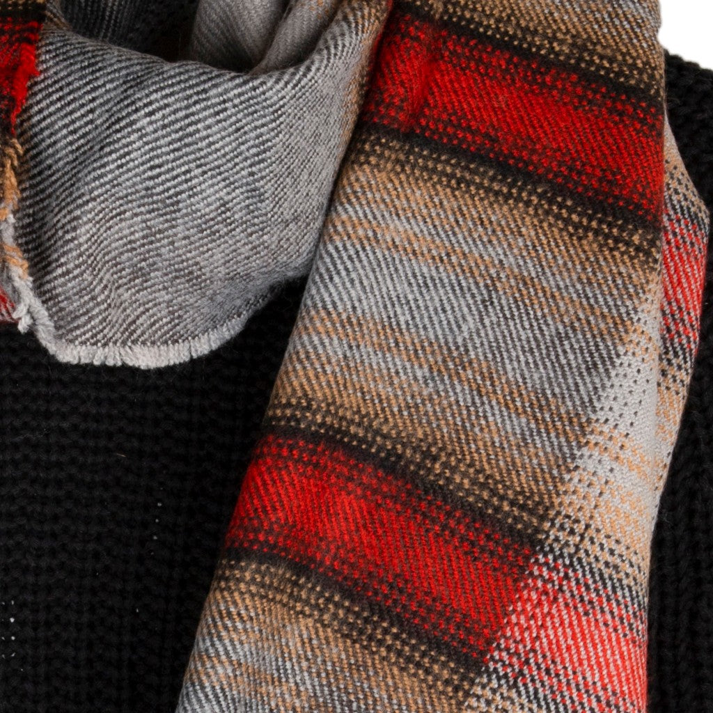 Red Stripe Blanket Scarf