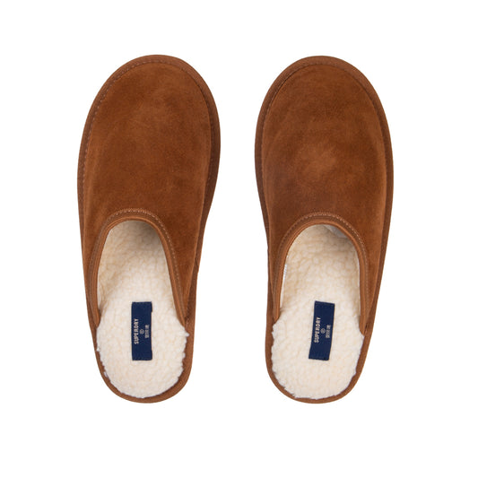 Superdry Tan Suede Mule Slippers