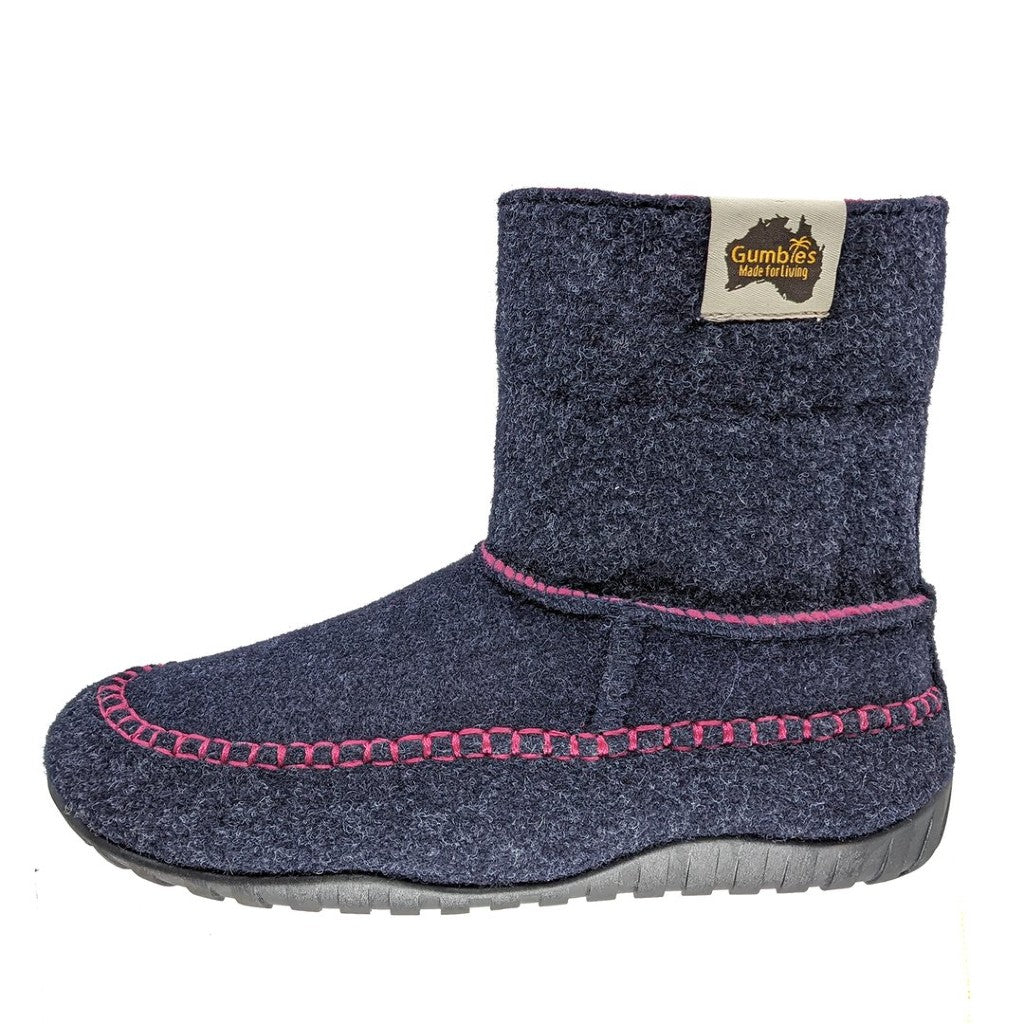 Gumbies Thredbo Navy & Pink Slipper Boots