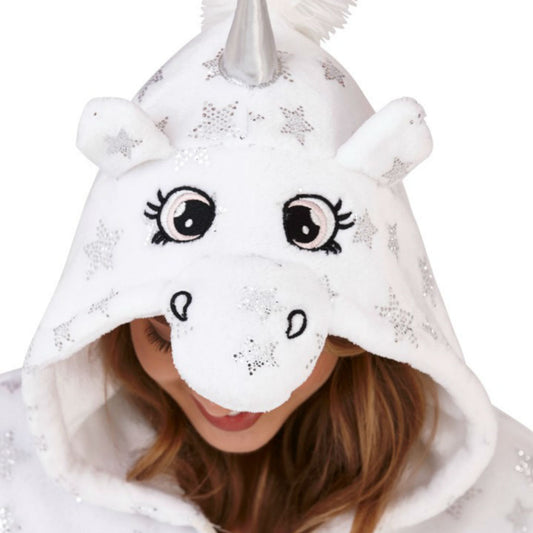 Unicorn Silver Stars White Onesie