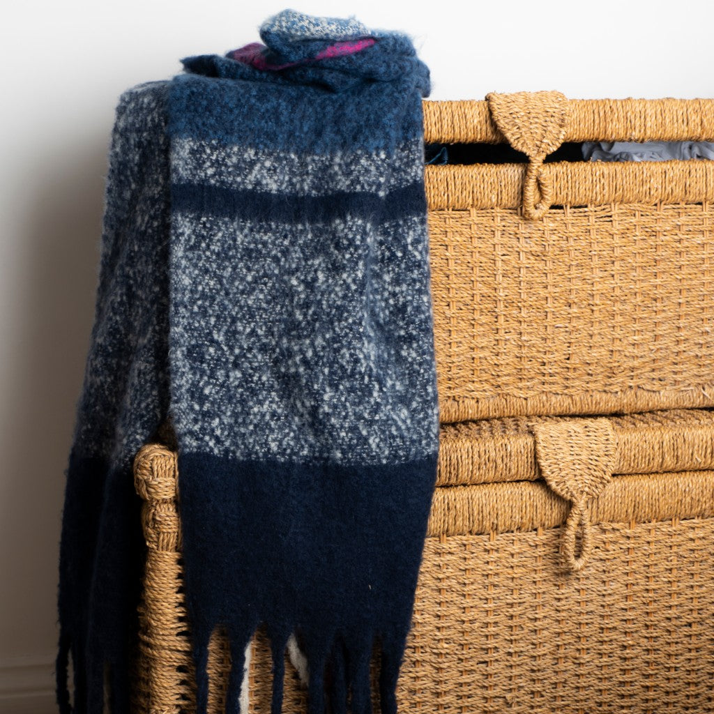 Blue Block Colour Blanket Scarf
