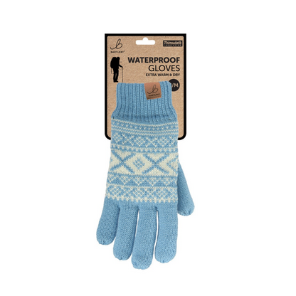 Blue Waterproof Patterned Gloves