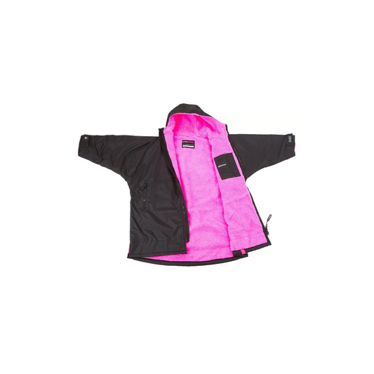 dryrobe Long Sleeve Black & Pink Changing Robe (Kids)