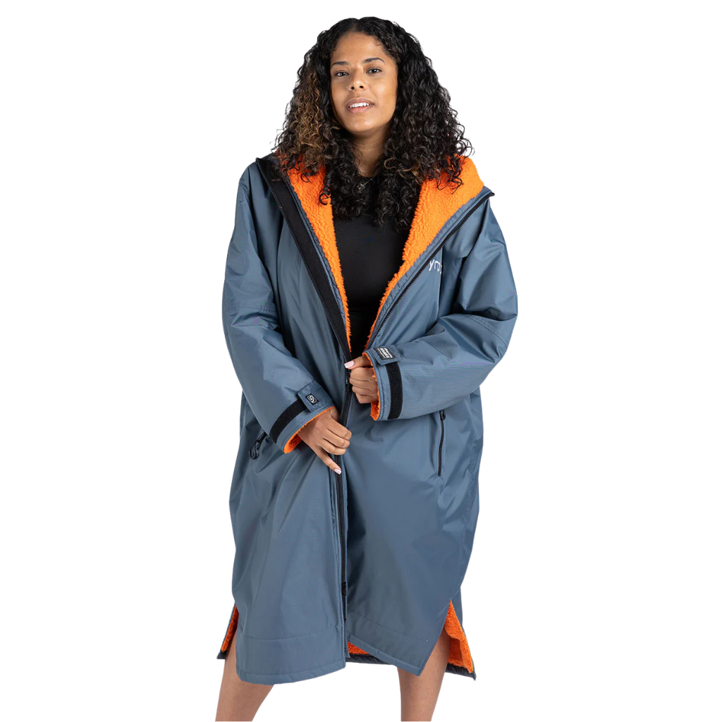 dryrobe Long Sleeve Dark Grey & Orange Changing Robe (Adult)