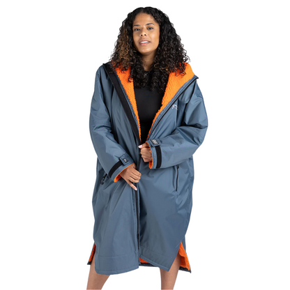 dryrobe Long Sleeve Dark Grey & Orange Changing Robe (Adult)