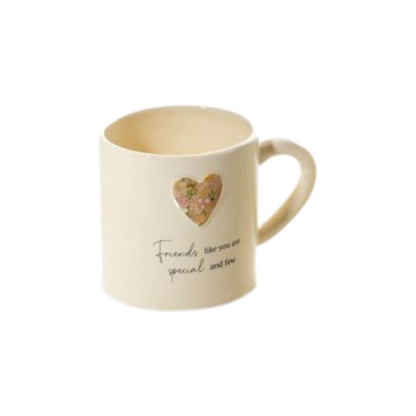 Embossed Floral Heart Friends Mug