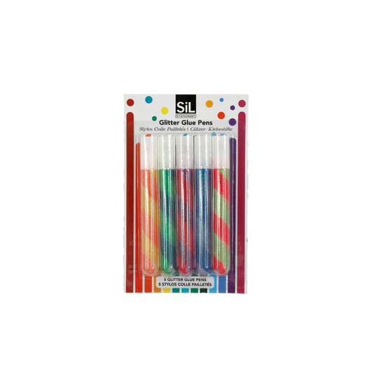 Rainbow Glitter Glue Pens (Set of 5)