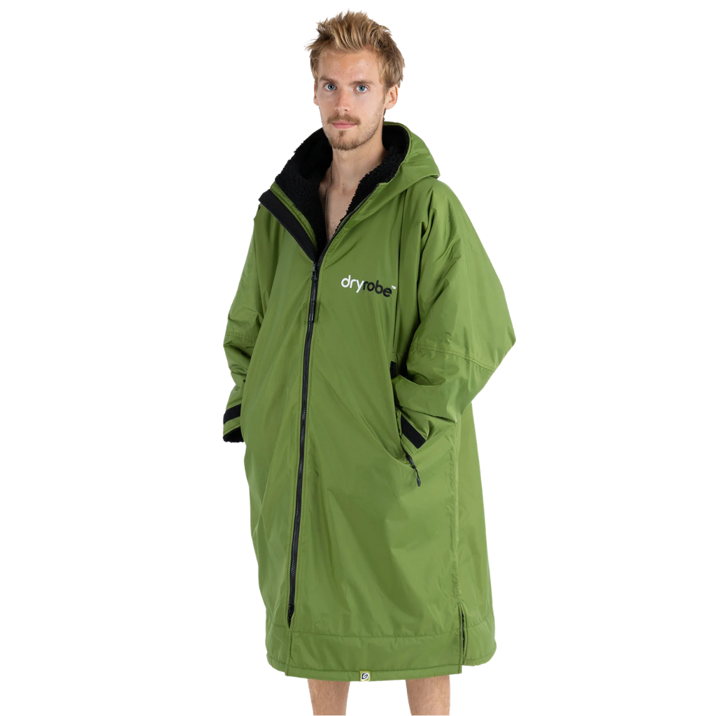 dryrobe Long Sleeve Green & Black Changing Robe (Adult)