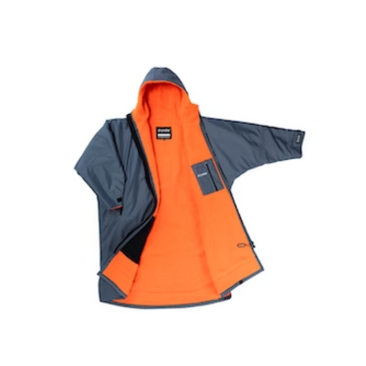 dryrobe Long Sleeve Dark Grey & Orange Changing Robe (Adult)