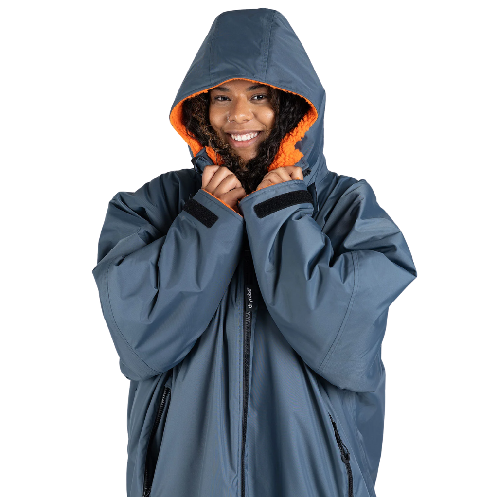 dryrobe Long Sleeve Dark Grey & Orange Changing Robe (Adult)
