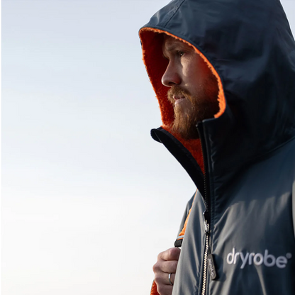 dryrobe Long Sleeve Dark Grey & Orange Changing Robe (Adult)