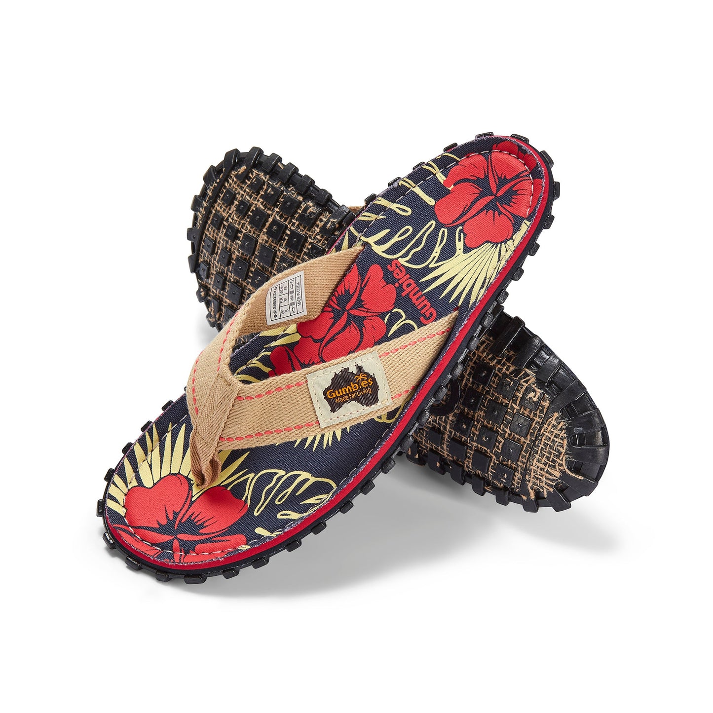 Gumbies Islander Denim Hibiscus Flip-Flops