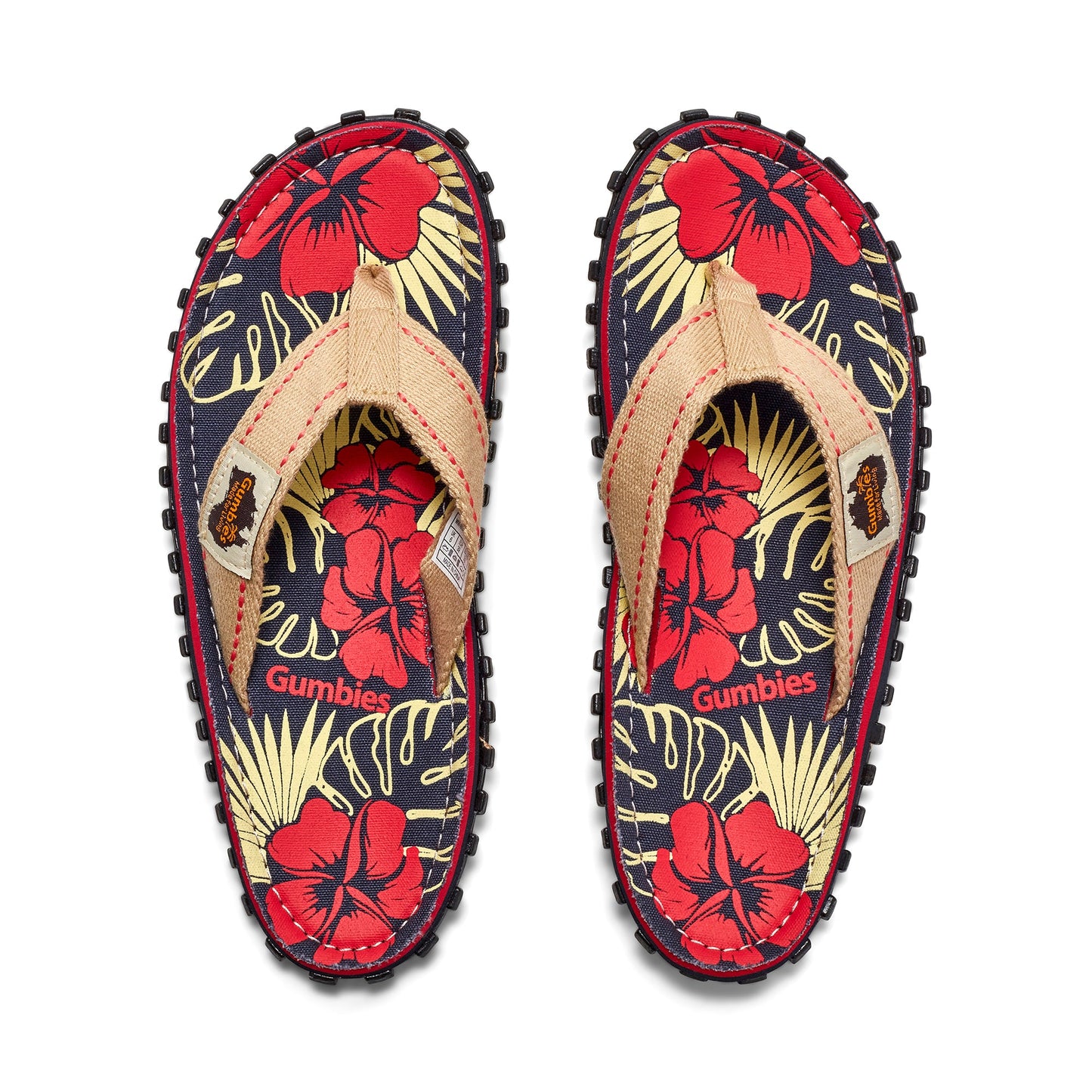 Gumbies Islander Denim Hibiscus Flip-Flops