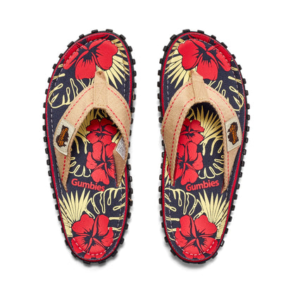 Gumbies Islander Denim Hibiscus Flip-Flops