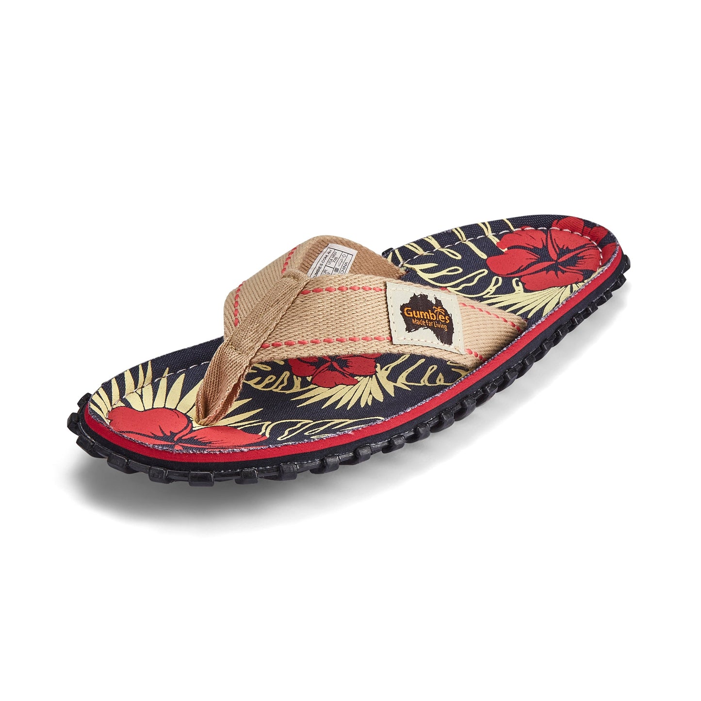 Gumbies Islander Denim Hibiscus Flip-Flops