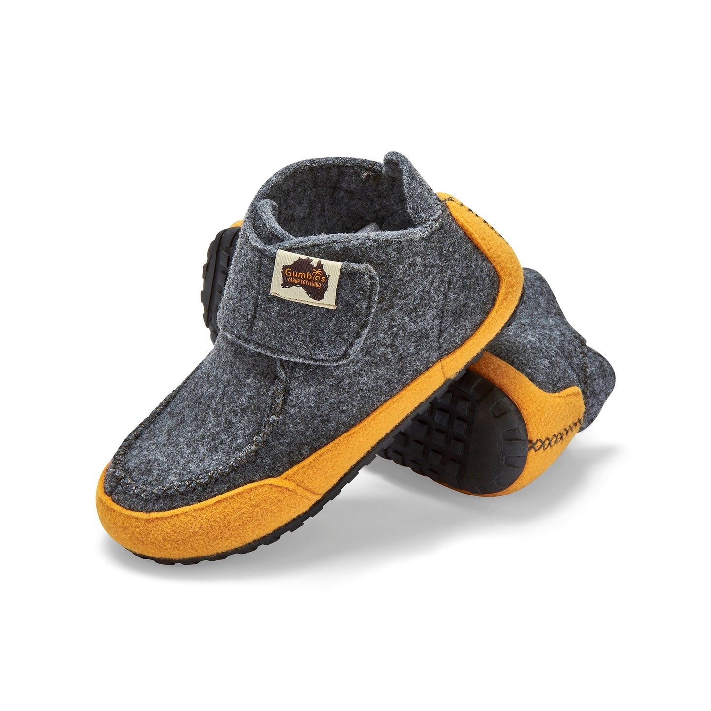 Gumbies Quokka Grey & Curry Slippers
