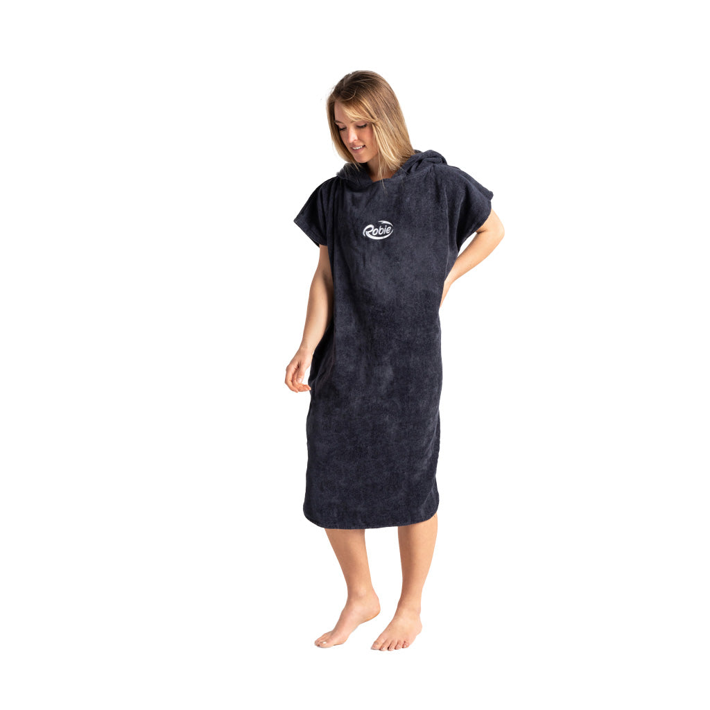 Robie India Ink Black Hooded Changing Robe (Adult)