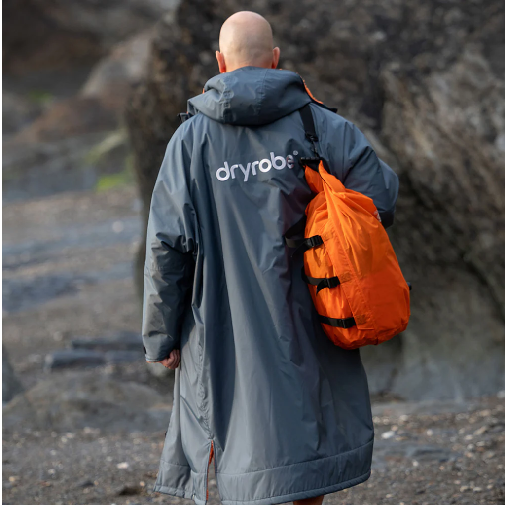 dryrobe Long Sleeve Dark Grey & Orange Changing Robe (Adult)