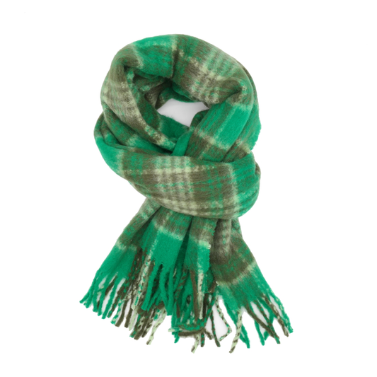 Miss Sparrow Nora Green Tartan Scarf