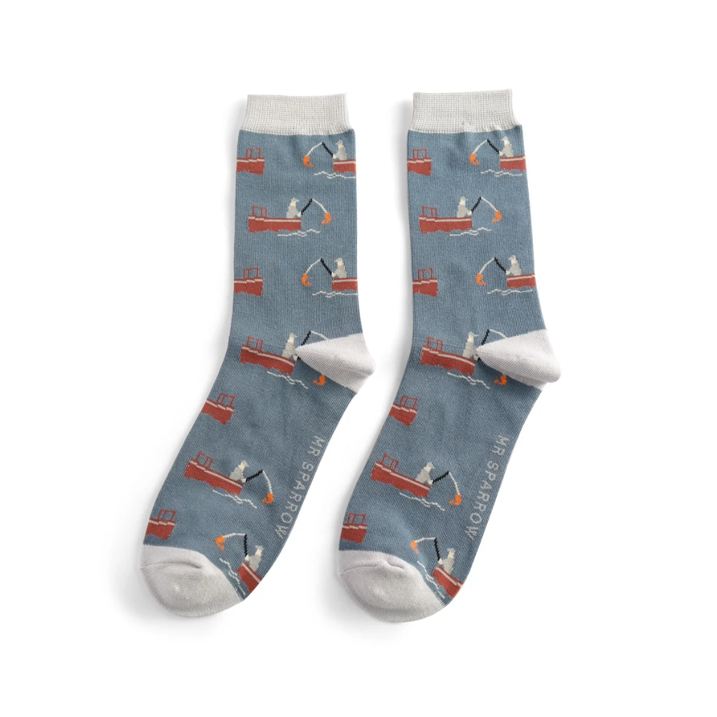 Mr Sparrow Gone Fishing Socks