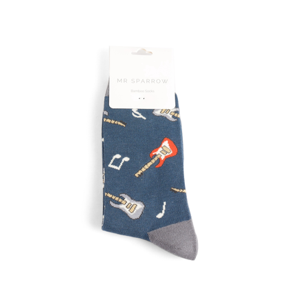 Mr Sparrow Navy Guitars Socks