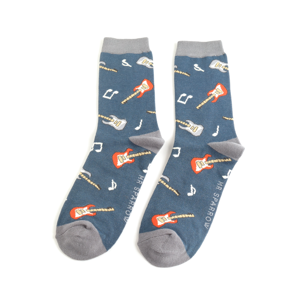 Mr Sparrow Navy Guitars Socks