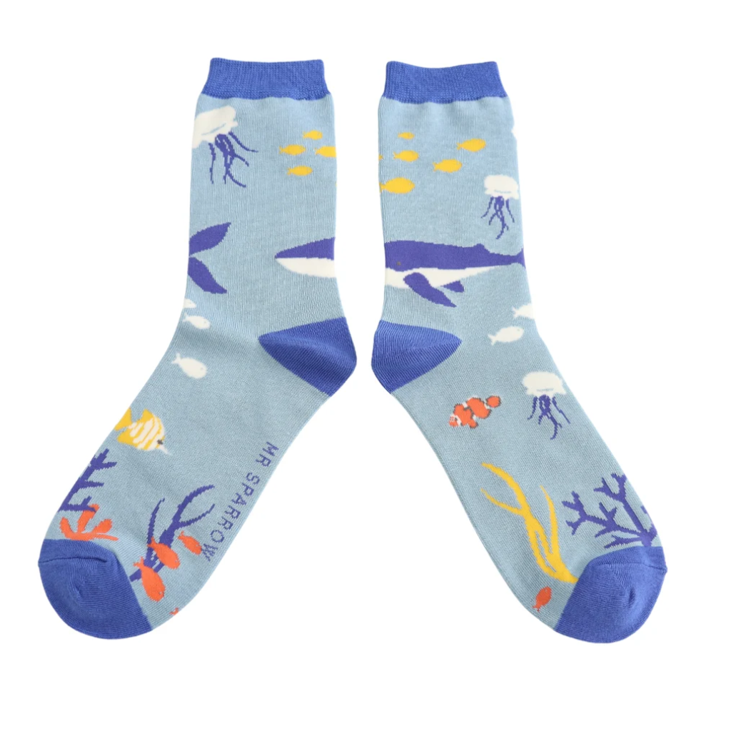 Mr Sparrow Blue Underwater Socks