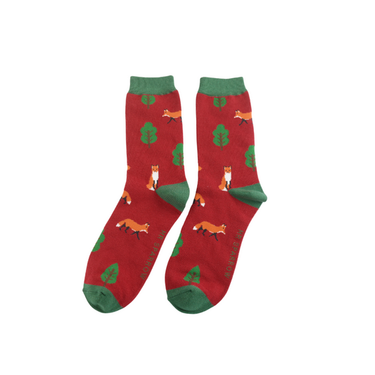Mr Sparrow Fox in the Woods Socks