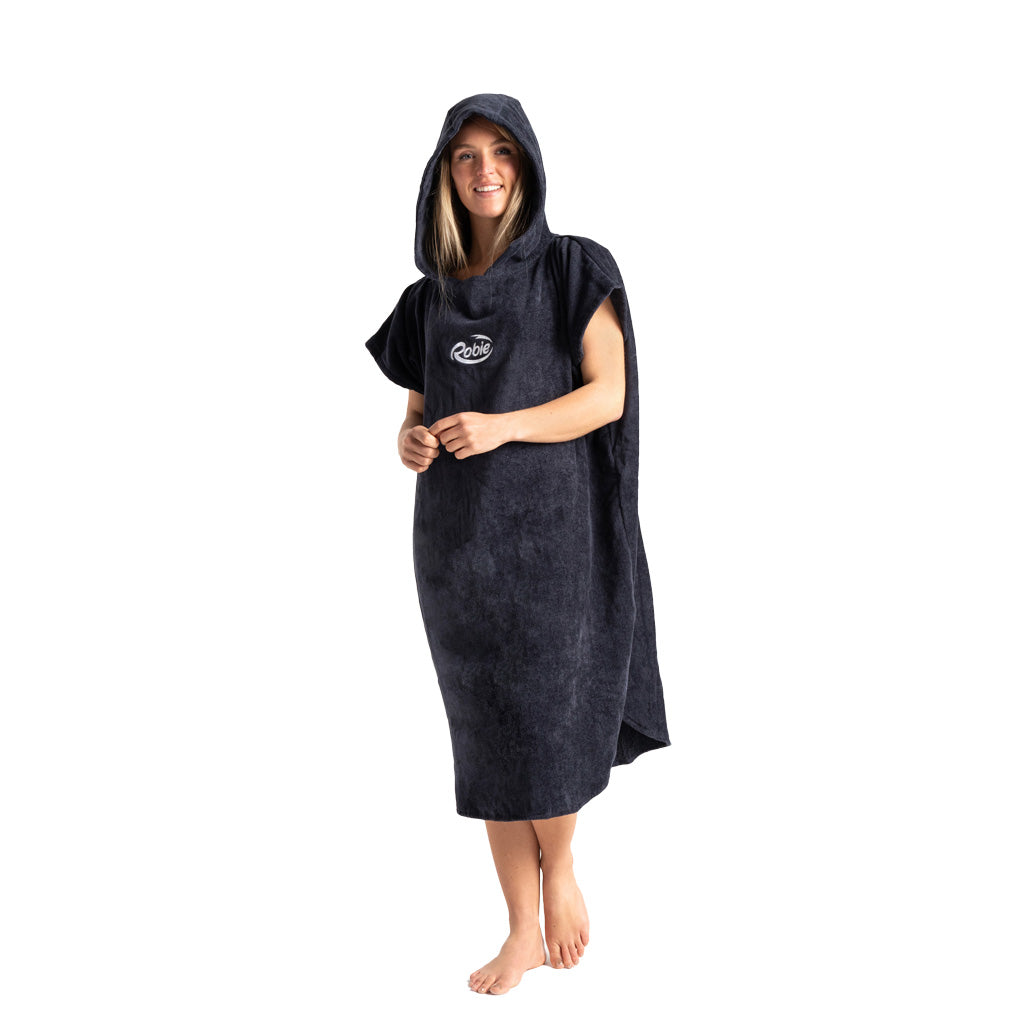 Robie India Ink Black Hooded Changing Robe (Adult)