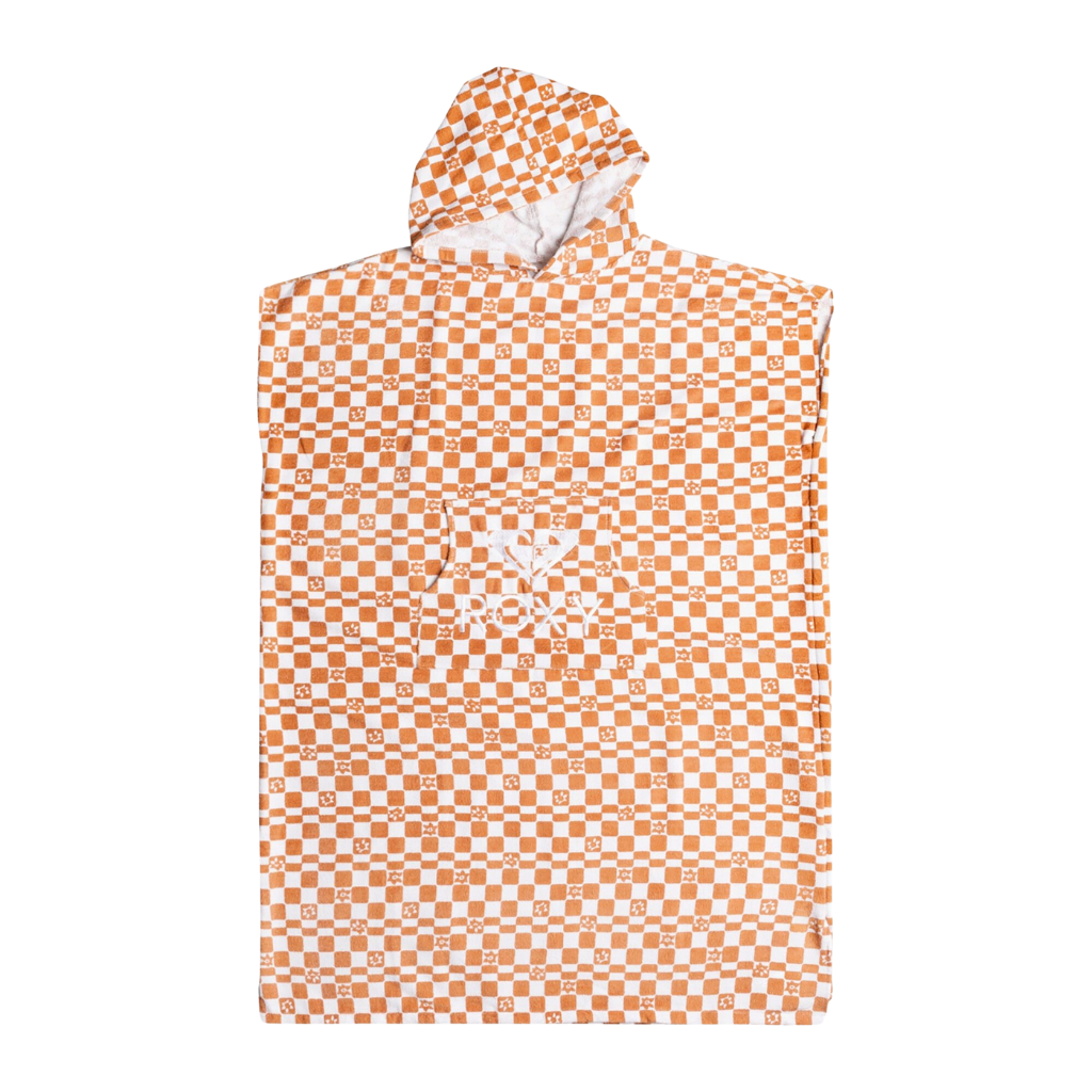 Roxy Caramel Brown Check Poncho Towel