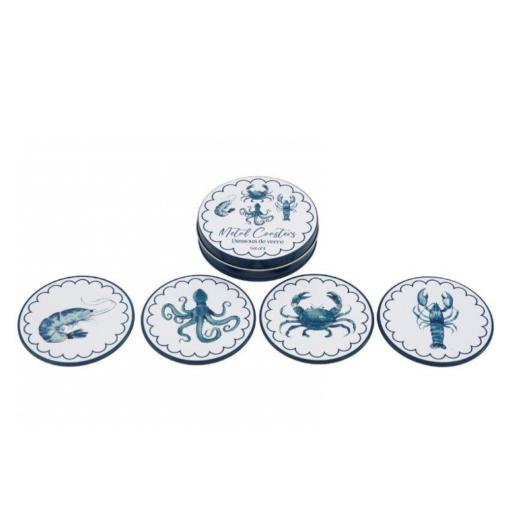 Sealife Tin Coasters (Set of 4)