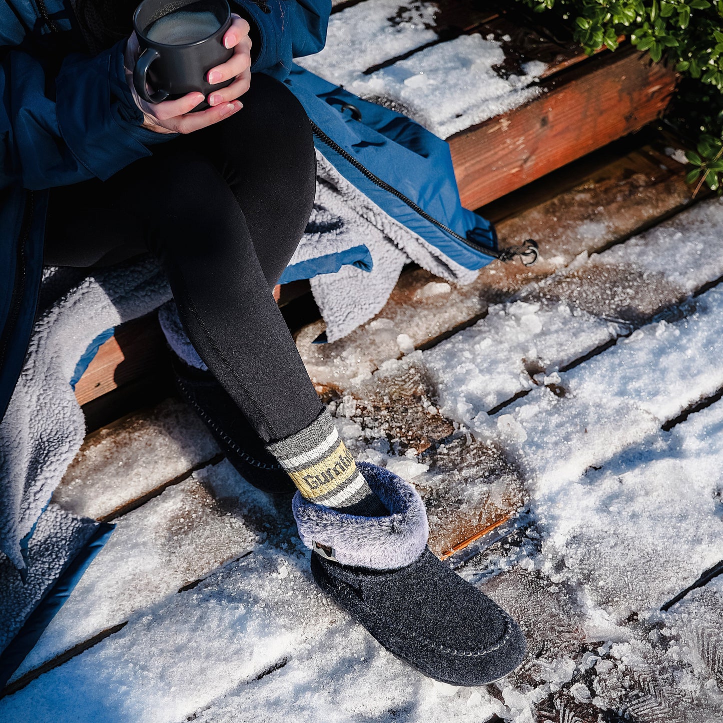 Gumbies Ossa High Navy & Grey Slippers