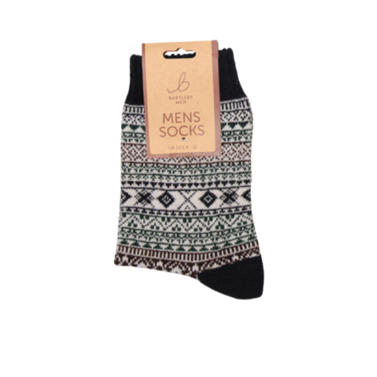 Patterned Navy Socks