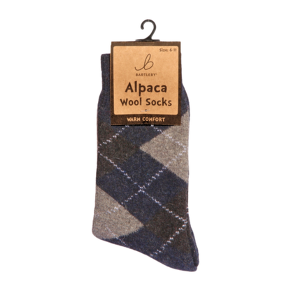 Alpaca Argyle Blue Socks