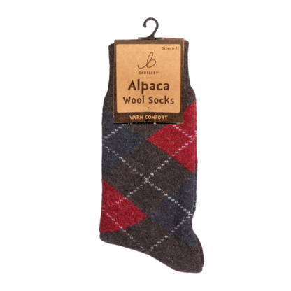 Alpaca Argyle Red Socks