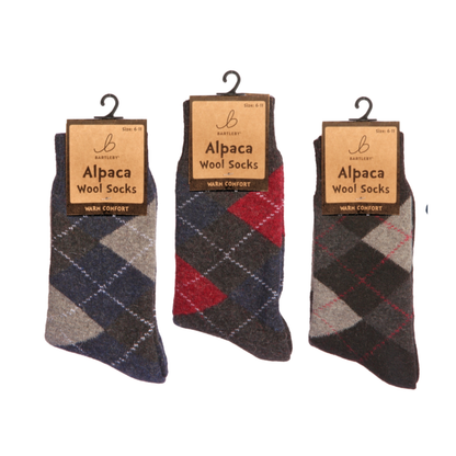 Alpaca Argyle Black Socks