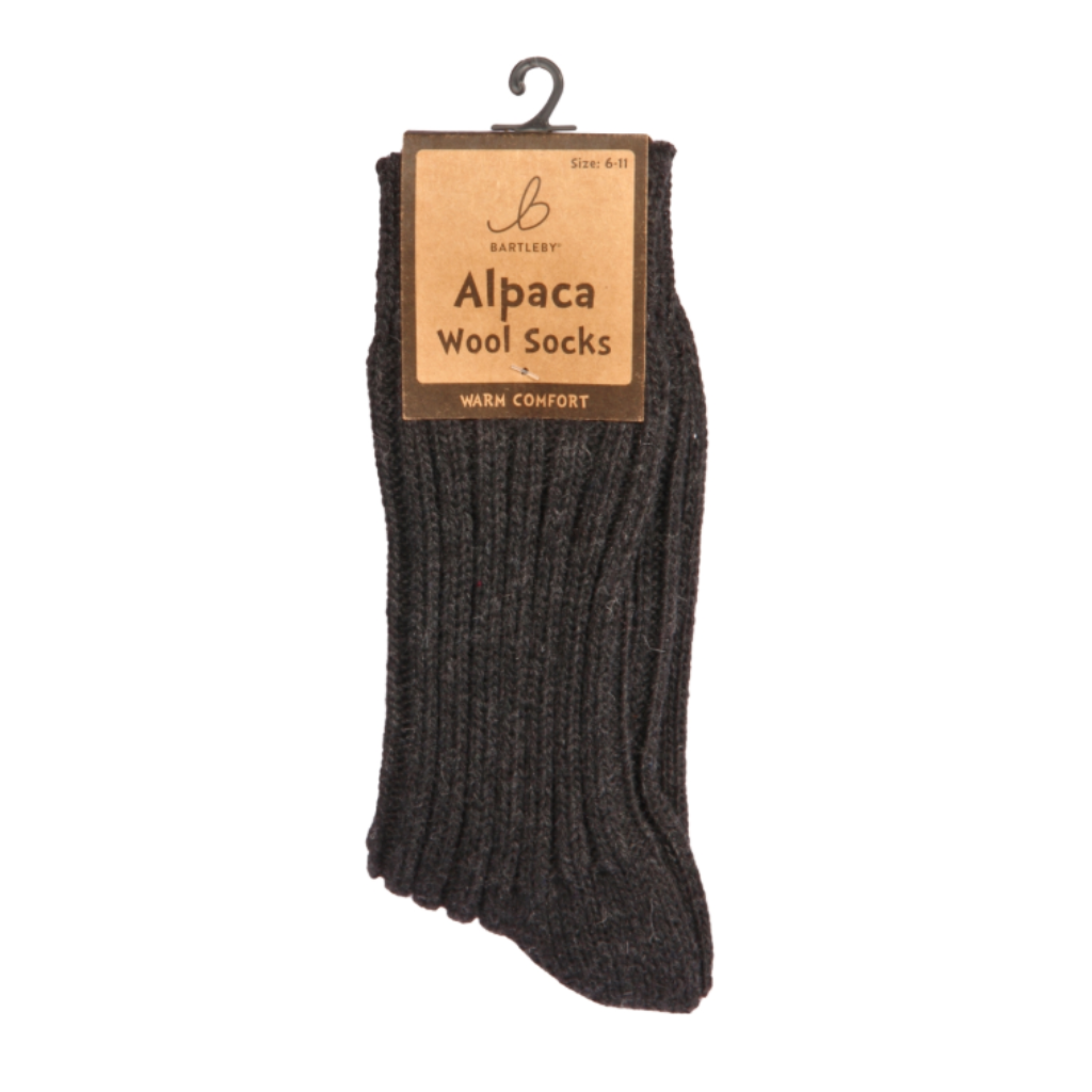 Alpaca Chunky Black Socks