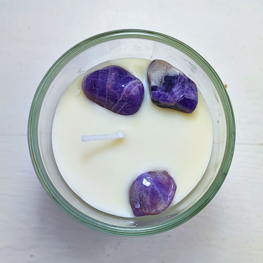 Amethyst Crystal Candle