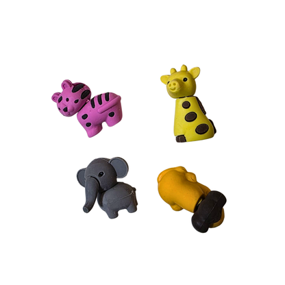 Safari Animal Erasers (Set of 4)