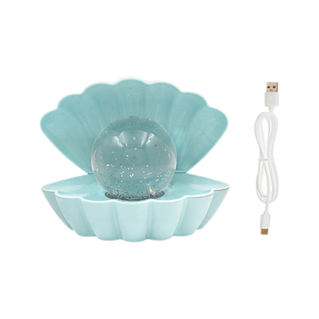 Blue Glitter Shell Lamp