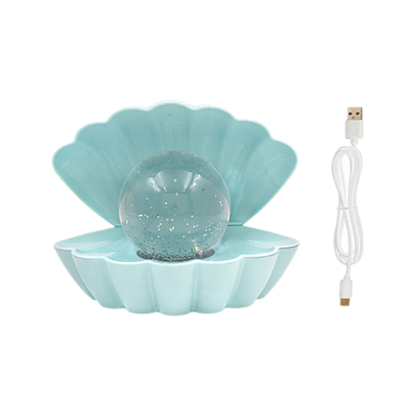 Blue Glitter Shell Lamp