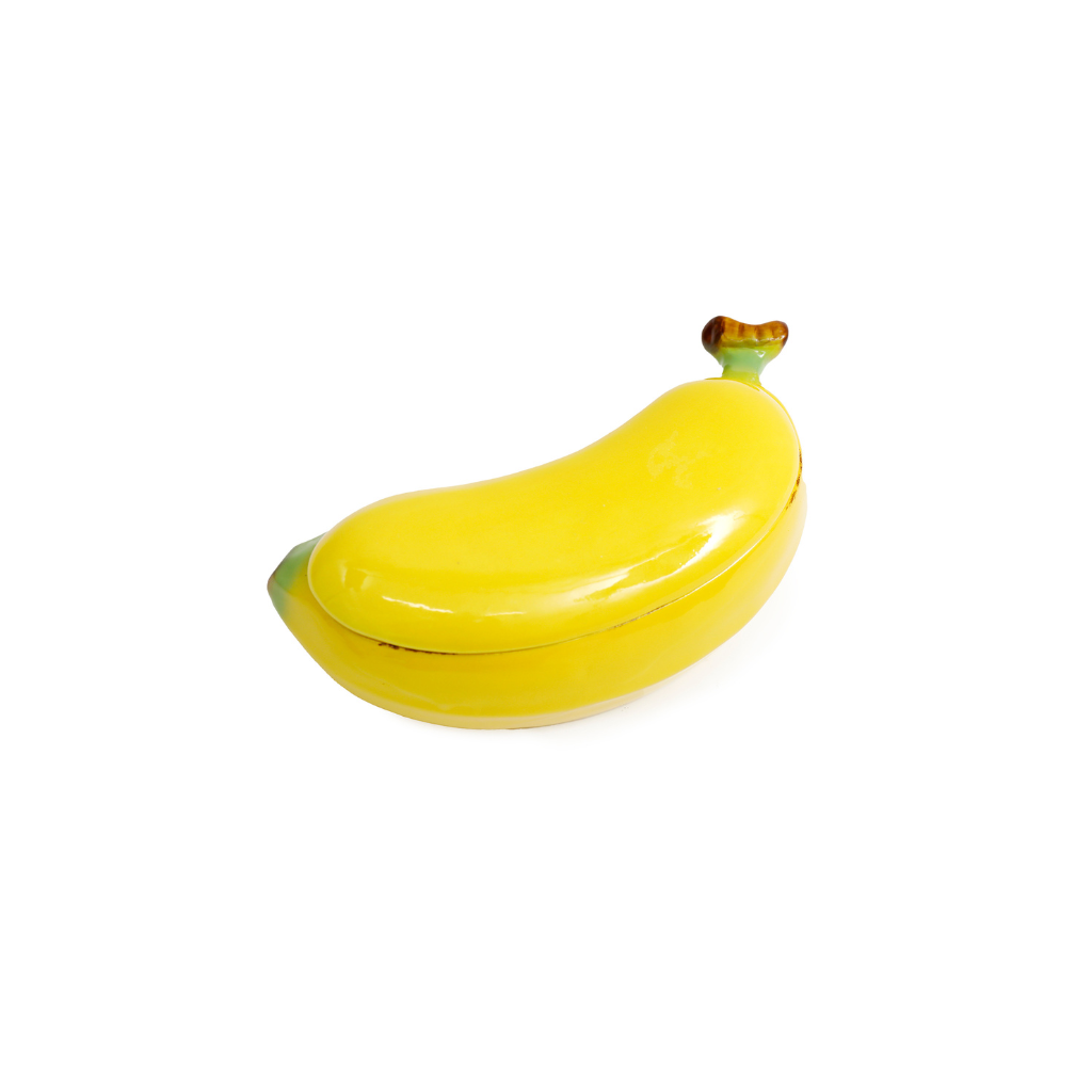 Banana Decorative Trinket Dish with Lid