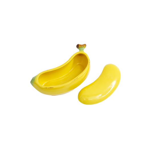 Banana Decorative Trinket Dish with Lid