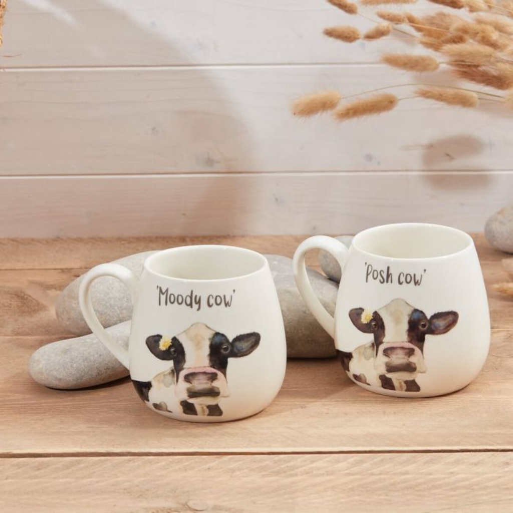 Black & White Cow Slogan Mug