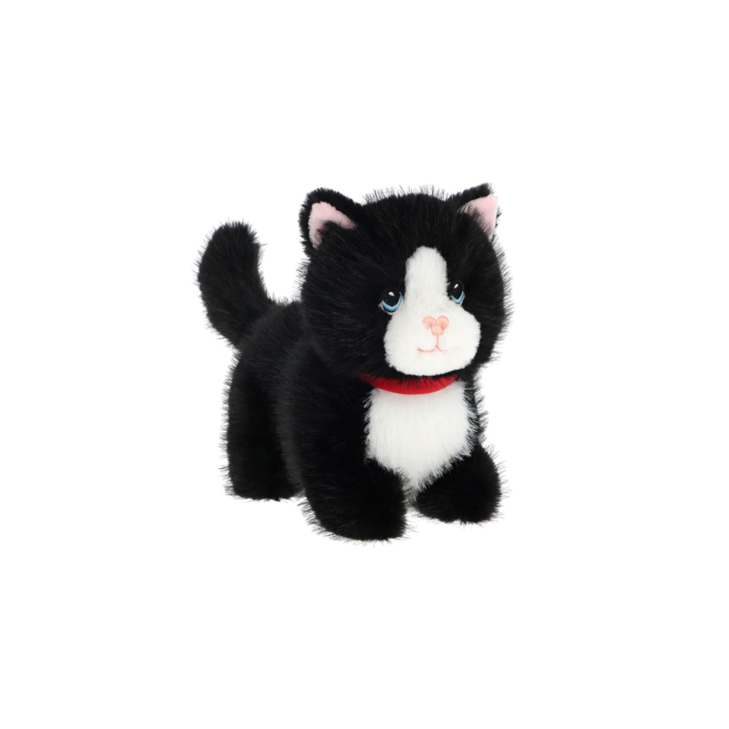 Keeleco 18cm Black & White Pouncing Kitten Soft Toy
