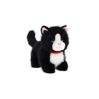 Keeleco 18cm Black & White Pouncing Kitten Soft Toy