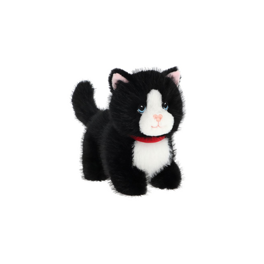 Keeleco 18cm Black & White Pouncing Kitten Soft Toy