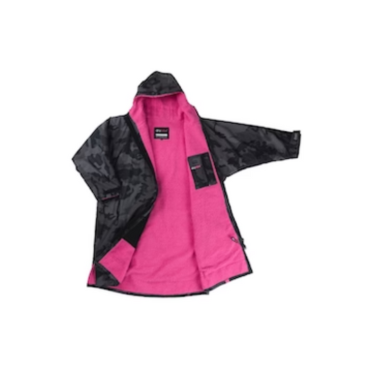 dryrobe Long Sleeve Black Camo & Pink Changing Robe (Adult)