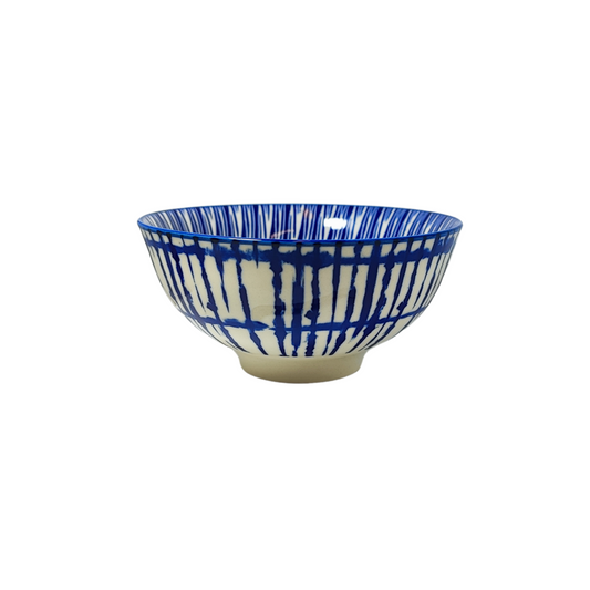 Blue & White Lines Dip Bowl (12cm)