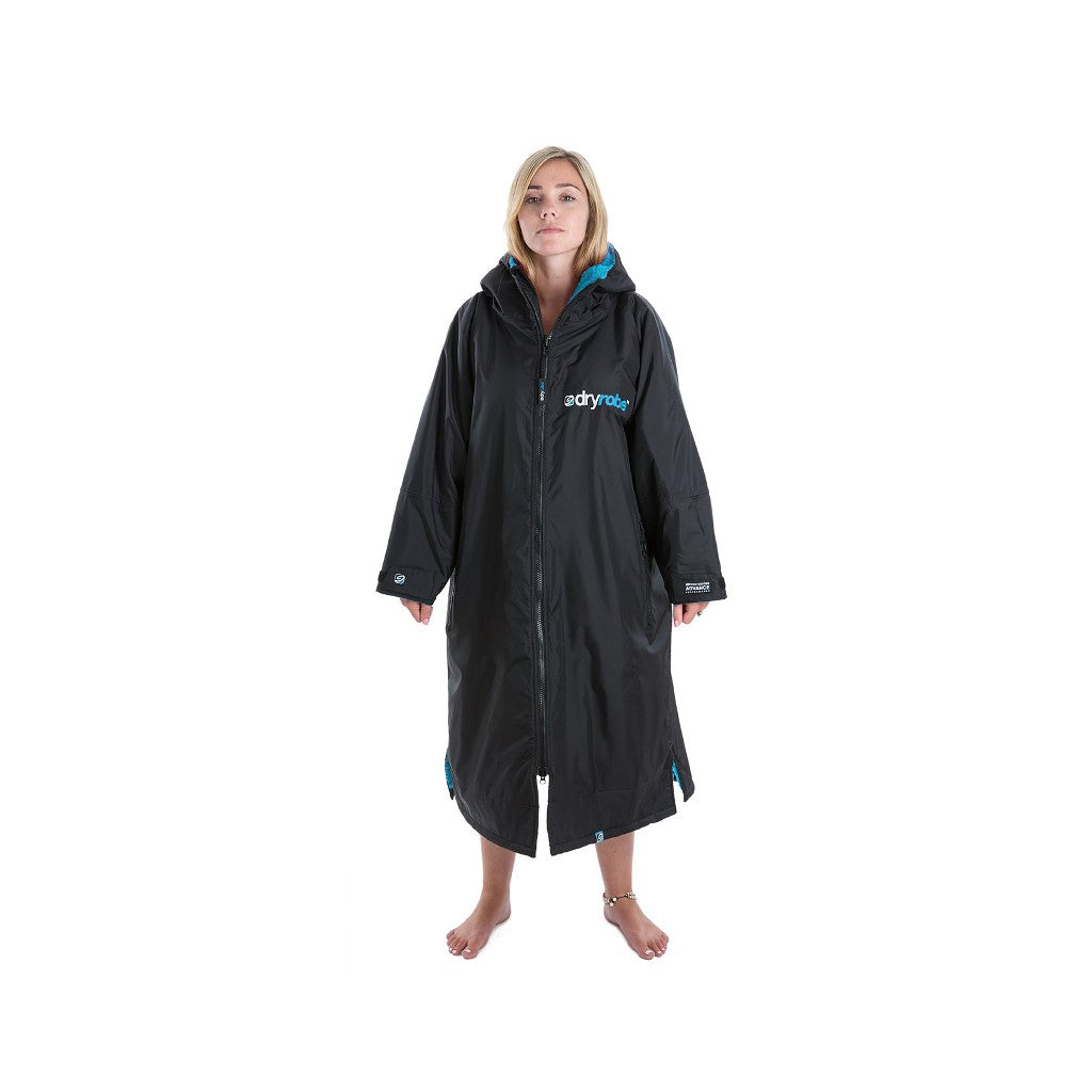 dryrobe Long Sleeve Black & Blue Changing Robe (Adult)